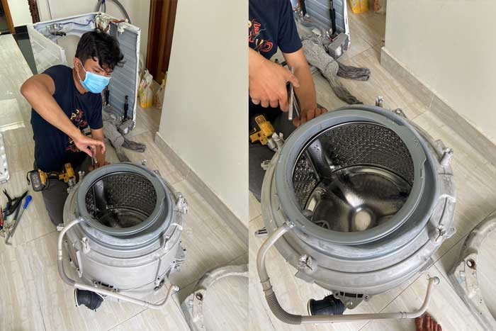 Dịch vụ vệ sinh máy giặt lồng ngang quận Tân Phú giá rẻ