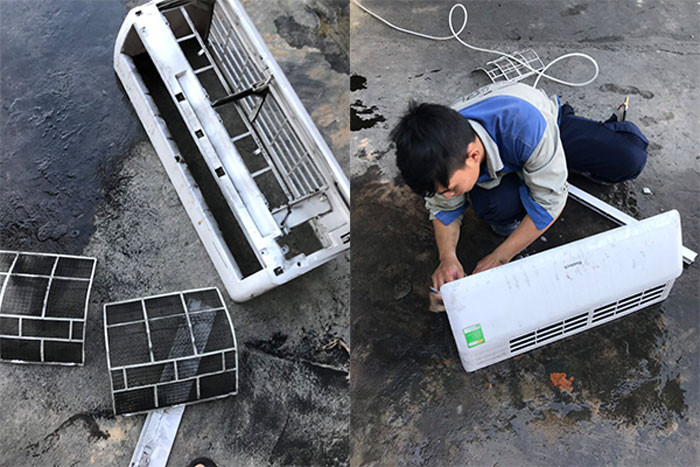 Dịch vụ vệ sinh máy lạnh treo tường huyện Hóc Môn