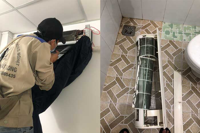 Dịch vụ vệ sinh máy lạnh treo tường quận Phú Nhuận giá bình dân